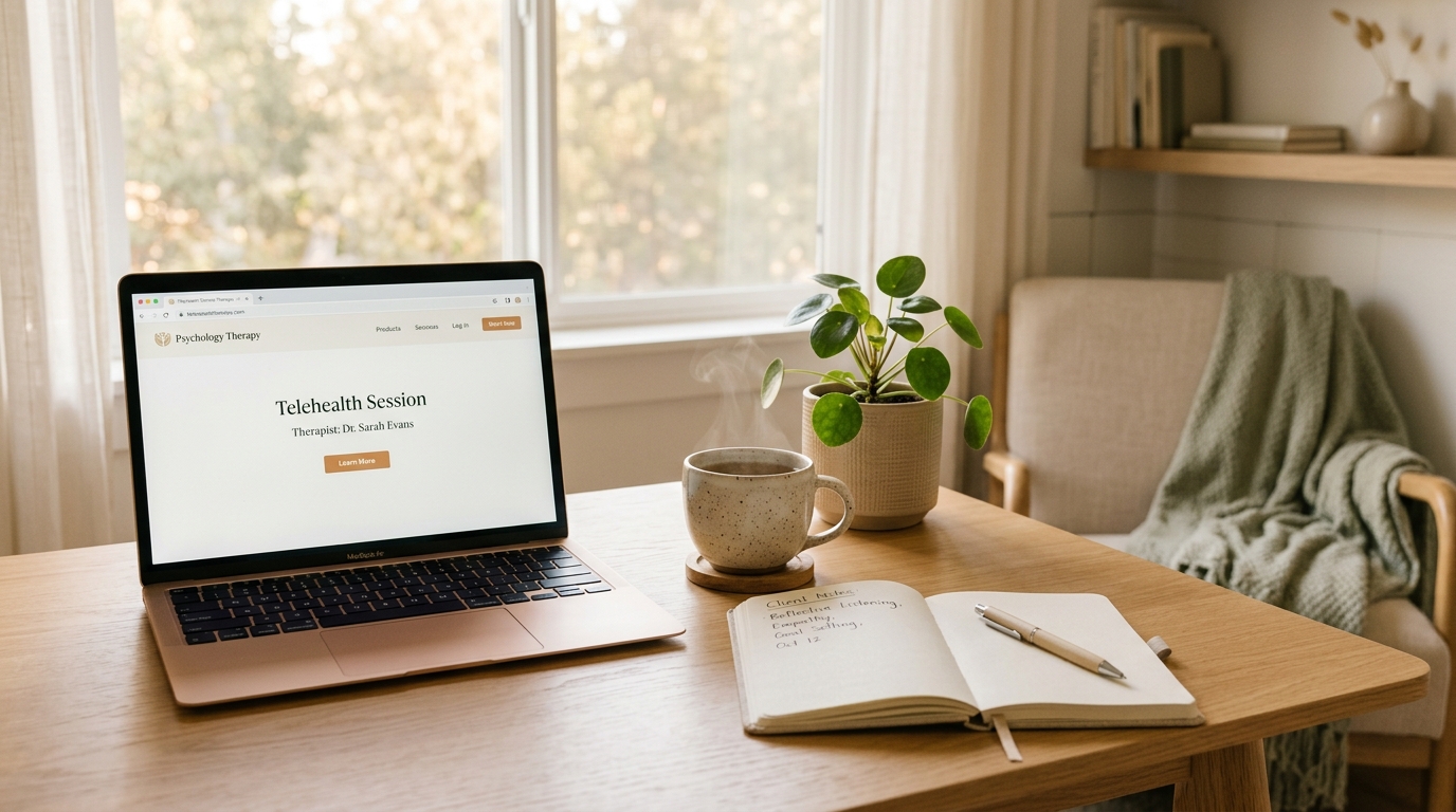 Sesión de psicología online cómoda y acogedora
